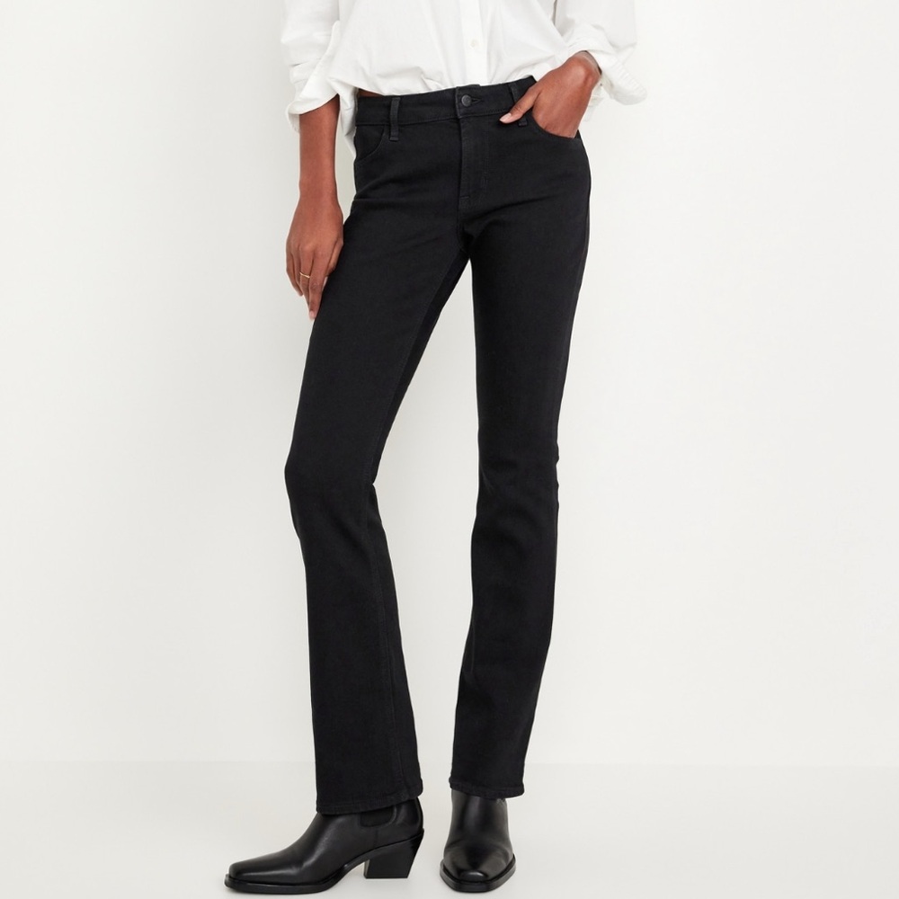NWOT Old Navy Women’s Black Mid Rise Wow Boot-Cut Jeans